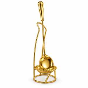 Support vertical pour cuillère à soupe en métal doré, organisateur d'ustensiles, design moderne, compatible lave-vaisselle, accessoire de cuisine pour cuillères à long manche - Product Image 3