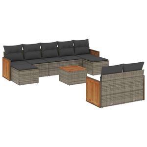 Conjunto de Sofá de Jardín Gris Oscuro con Cojines para Entretenimiento al Aire Libre - Product Image 2