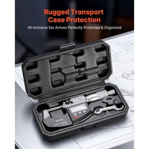 Ultra-Precision Digital <b>Micrometer</b> Set 0-1 Inch Measuring Range 0.00005" Resolution 0.0001 Accuracy LCD" - Product Image 6