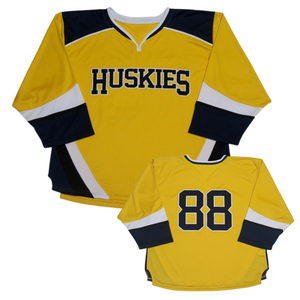 Wholesale OEM <b>Ice</b> Hockey Jersey Mesh Fabric Tackle Twill Embroidery Custom Name Number Lace Up V Neck Sports Team Wear Jersey - Product Image 3