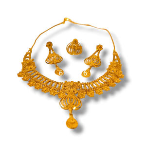 Ensemble de bijoux AWAIS HOUSE pour femmes africaines, plaqué or 6 grammes, collier et bracelet Hiphop Infinity Diamond, pour mariage et fête - Product Image 1