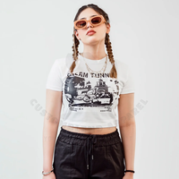 Haut court en coton tricoté vintage super doux de haute qualité, coupe ajustée, avec boutons diamants, pour femme, écologique, respirant, couleur unie