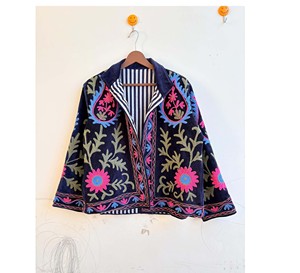 เสื้อแจ็คเก็ตผ้ากำมะหยี่ปักลายซูซานี Hear Plus ระบายอากาศได้ดี สไตล์โบโฮ เสื้อคลุมสั้น ของขวัญวาเลนไทน์รูปหัวใจ - Product Image 1