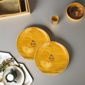 Elegante minimalista moderno de un solo nivel de madera de teca sin BPA hecho a mano comida segura para servir decoración del hogar cocina sala de estar mesa de almacenamiento - Product Image 1