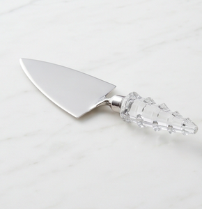 Stainless Steel <b>Cake</b> <b>Server</b> With Faceted Clear Crystal Handle Triangle Spatula Knife For Home And Party Use - Product Image 3