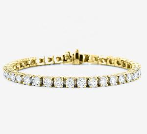 Más vendidos 14K oro sólido redondo laboratorio cultivado diamante tenis pulsera boda joyería diamante pulsera - Product Image 1