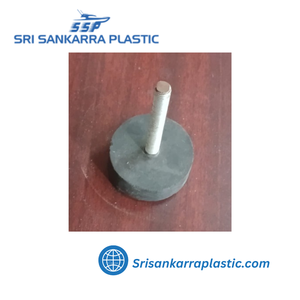 Piezas de goma negra moldeadas por inyección con unión de goma a placa metálica, soportes de goma - Product Image 3