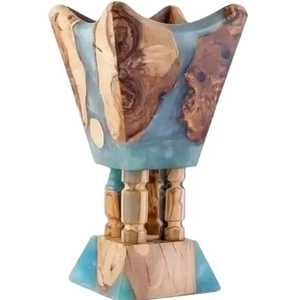 Handmade Resin Incense <b>Burner</b> Blue Bamboo Base Palm Tree Design Aromatic Use All-Season Decorative Holder Use Home & Hotel - Product Image 5