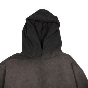 Sweat à capuche délavé effet soleil pour homme, couleur unique, style rétro, streetwear décontracté, en coton French Terry, coupe décontractée - Product Image 5