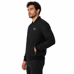 Chaqueta Bomber para Hombre, Manga Larga, Cierre de Cremallera, Cuello y Puños Acanalados, Ropa Exterior Informal, Chaquetas para Hombre al por Mayor, Fabricante OEM con Logotipo Personalizado - Product Image 4