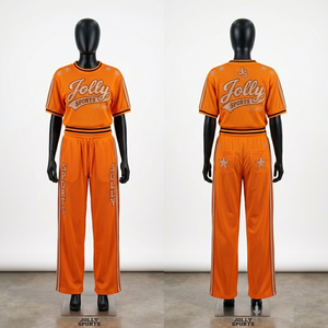 Premium 180 GSM breathable <b>mesh</b> jersey and <b>pants</b> set green contrast trim heat transfer logo Women's Sets - Product Image 3