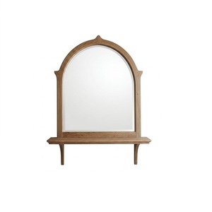 Traditional Design Arch Shape Wooden Wall <b>Mirror</b> With <b>Tray</b> Modern Decorative Design For Wall Mounting - Product Image 4