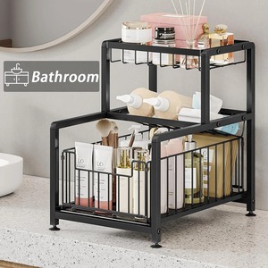 Modern Black Metal Kitchen Organizer Perfect for Home Organization Space Saving Fruit and <b>Vegetable</b> Storage Solution From India - Product Image 4