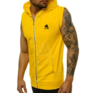 Sudaderas con Capucha sin Mangas para Hombre, al por Mayor, para Invierno, Fitness, con Cierre, de Poliéster/Algodón, Personalizadas, Impresión Digital, Secado Rápido, Transpirables - Product Image 2