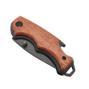 Navaja Plegable Utilitaria con Hoja de Acero de 20.8cm, Punta de Gota, Perilla de Pulgar, Mango de Madera, Diseño Artístico, Grosor de 0.5mm, Longitud Total de 6.7in - Product Image 3