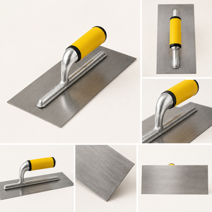 Espátula Profesional para Enlucido Gurmala con Mango de Goma y Base de Acero para Acabado de Paredes y Pisos de Cemento y Mortero, Trabajos de Albañilería - Product Image 2