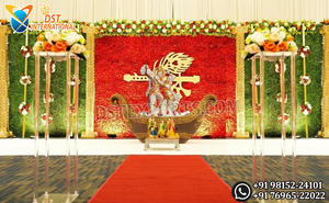 Décoration Divine Ganesha pour Fêtes de Pendaison de Crémaillère, Décoration de Scène pour Cérémonies Hindoues Traditionnelles, Décoration de Mariage Style Temple, Meilleures Ventes USA - Product Image 4