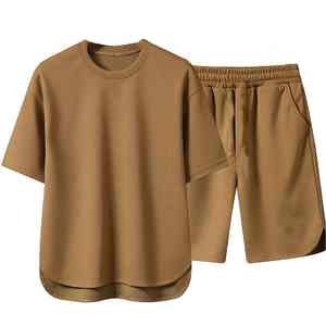 Conjunto de Camiseta y Pantalones Cortos de Verano, Transpirables, 100% Algodón, Camiseta de Manga Corta con Camisetas Lisas - Product Image 4