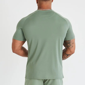 T-shirt de sport pour homme en jersey polyester/coton, coupe personnalisée, manches courtes, léger, respirant, anti-plis, séchage rapide - Product Image 2