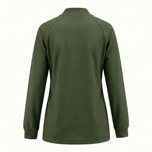 Blouse médicale personnalisable à fermeture éclair intégrale, sans col, manches longues, prix de gros, directement de l'usine - Product Image 3