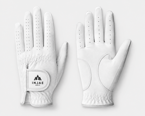 Gant de golf en cuir synthétique blanc personnalisé OEM avec patch logo sur mesure, design perforé respirant pour hommes et femmes - Product Image 1