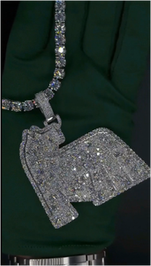 จี้รูปช้างประดับเพชรแบบ Iced Out พร้อมสร้อยเทนนิสเงินแท้ VVS มอยส์ซาไนต์ สินค้าขายดีสุดฮิต ฮิปฮอป บลิงค์ หรูหรา โดดเด่น - Product Image 5