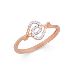 ZAWO HOUSE Rose Gold <b>Diamond</b> <b>Ring</b> Women's Minimalist Pave Setting Round Brilliant Cut Infinity Design Everyday Wear - Product Image 4