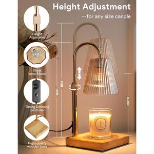 Lámpara Calentadora de Velas Regulable con Temporizador, Altura Ajustable, para Derretir Cera, Decoración Cálida para el Hogar, Regalo de Cumpleaños para Mujeres - Product Image 6