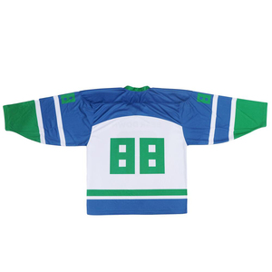 Nouveau maillot de hockey sur glace personnalisé avec logo sublimé, uniforme de hockey de haute qualité, 100% polyester 220g, séchage rapide, col en V, entièrement personnalisé - Product Image 6