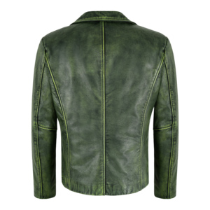 Chaqueta de Cuero Genuino de Vaca Vintage para Hombre al por Mayor, Blazer Clásico con Cuello, Colores Personalizados, Encerado, Fabricante de Marca Privada - Product Image 3