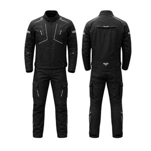 Men Motorcycle Riding Suit Full Sleeve Black Windproof Breathable Polyester All Seasons Pants Set - Product Image 1