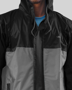 Nouvel ensemble coupe-vent en nylon pour homme avec logo personnalisé RTS, panneaux contrastés et pantalon, idéal pour l'été, respirant, style streetwear, veste zippée. - Product Image 5