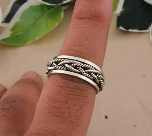 Bague classique en argent sterling 925 avec serti clos et pierre précieuse, finition polie, pour femme et homme, bijoux de mariage et de fiançailles - Product Image 3