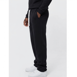 Custom Heavyweight 450 GSM Fleece <b>Elastic</b> Waist Drawstring Jogger <b>Men</b> Printed Logo Wide Straight Leg Baggy Cotton Sweatpants <b>Men</b> - Product Image 3