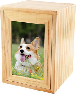 Hot Selling Modern American Style Natural Wood Cat Dog Ashes <b>Memorial</b> Urn Photo <b>Frame</b> Urns - Product Image 3