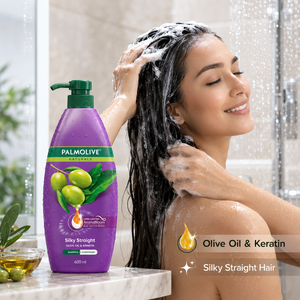 Palmolive Naturals Silky Straight Olive Oil & Keratin <b>Shampoo</b> 600ml | 2-in-1 Smoothing Straightening - Product Image 5