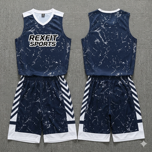 ชุดยูนิฟอร์มบาสเก็ตบอล Rexfit Sports แบบสั่งพิมพ์ลายสำหรับผู้ใหญ่ คุณภาพสูง ผลิตจากผ้าโพลีเอสเตอร์แห้งเร็ว - Product Image 2