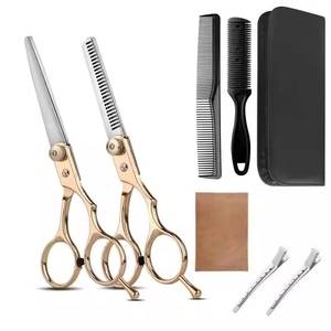 Ensemble professionnel de ciseaux de coiffure, peignes, étui, acier inoxydable 440C, manche en acier inoxydable, pour droitiers, outils de salon - Product Image 3