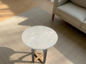 Mesa de Centro Redonda de Selenita, Mesa de Centro de Cristal de Lujo, Muebles Modernos para Sala de Estar - Product Image 3