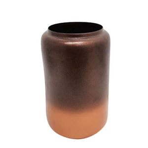 ขายร้อนเหล็กแจกันดอกไม้สีน้ําตาล Hammered ออกแบบแจกันดอกไม้สําหรับโต๊ะและตกแต่งบ้าน - Product Image 5