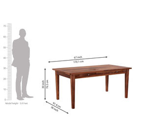 Juego de Comedor de Madera Sheesham de 6 Plazas con Cajones de Almacenamiento, Acabado en Nogal, Muebles de Madera, Novedad India 2026 - Product Image 5