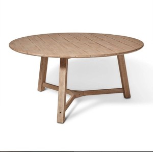 Premium Solid Teak Wood Outdoor Dining <b>Set</b> Round <b>Garden</b> Table with 6 Curved Armchairs - Product Image 6