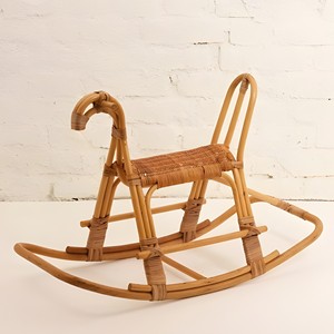 Juguete de animales para niños, caballo Mecedor de ratán hecho a mano, ecológico, natural, regalos y manualidades - Product Image 1