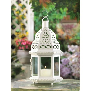Hexagon Moroccan <b>Brass</b> <b>Lantern</b> With Intricate Cutouts Golden Finish Home Decoration Durable Candle Holder - Product Image 2
