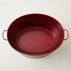 Bac à Boissons Ovale en Acier Galvanisé Marron Durable avec Poignées – Idéal pour la Vente en Gros, Parfait pour Refroidir les Boissons et le Glace lors de Fêtes - Product Image 3