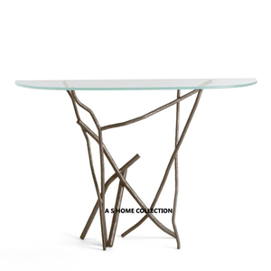 Modern Luxury High Quality <b>Glass</b> Top Stainless Steel Metal Silver Finished <b>Console</b> <b>Table</b> for Wedding Use At Good Price - Product Image 4