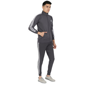 Survêtement de sport pour homme en velours premium, extensible dans les quatre sens, coupe ajustée, couleur unie, confortable, pour l'automne, le jogging et la course à pied - Product Image 5