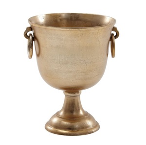 Seau à glace en aluminium au design épuré, finition argentée, pour bar, club, fête, avec base et poignées - Product Image 1