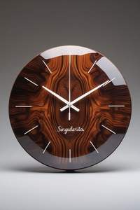 Horloge murale artisanale en bois Art Déco, étanche, pour la décoration de la maison - Product Image 4