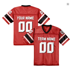 Maillot de football américain rouge personnalisé, maillot de football personnalisé avec nom et numéro de l'équipe, pour fans, hommes, femmes, jeunes, enfants, streetwear - Product Image 3